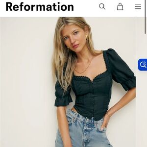 Reformation Simmie Linen Top
